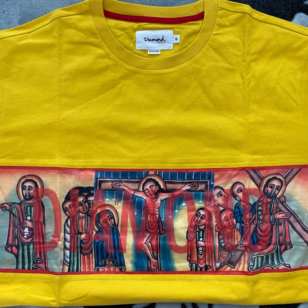 Diamond Supply Icons Yellow T Shirt XL